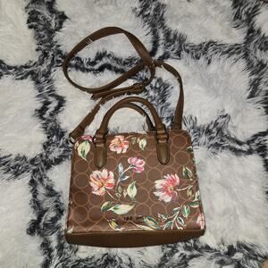 Nine West Women's Brown Floral Crossbody/Handbag